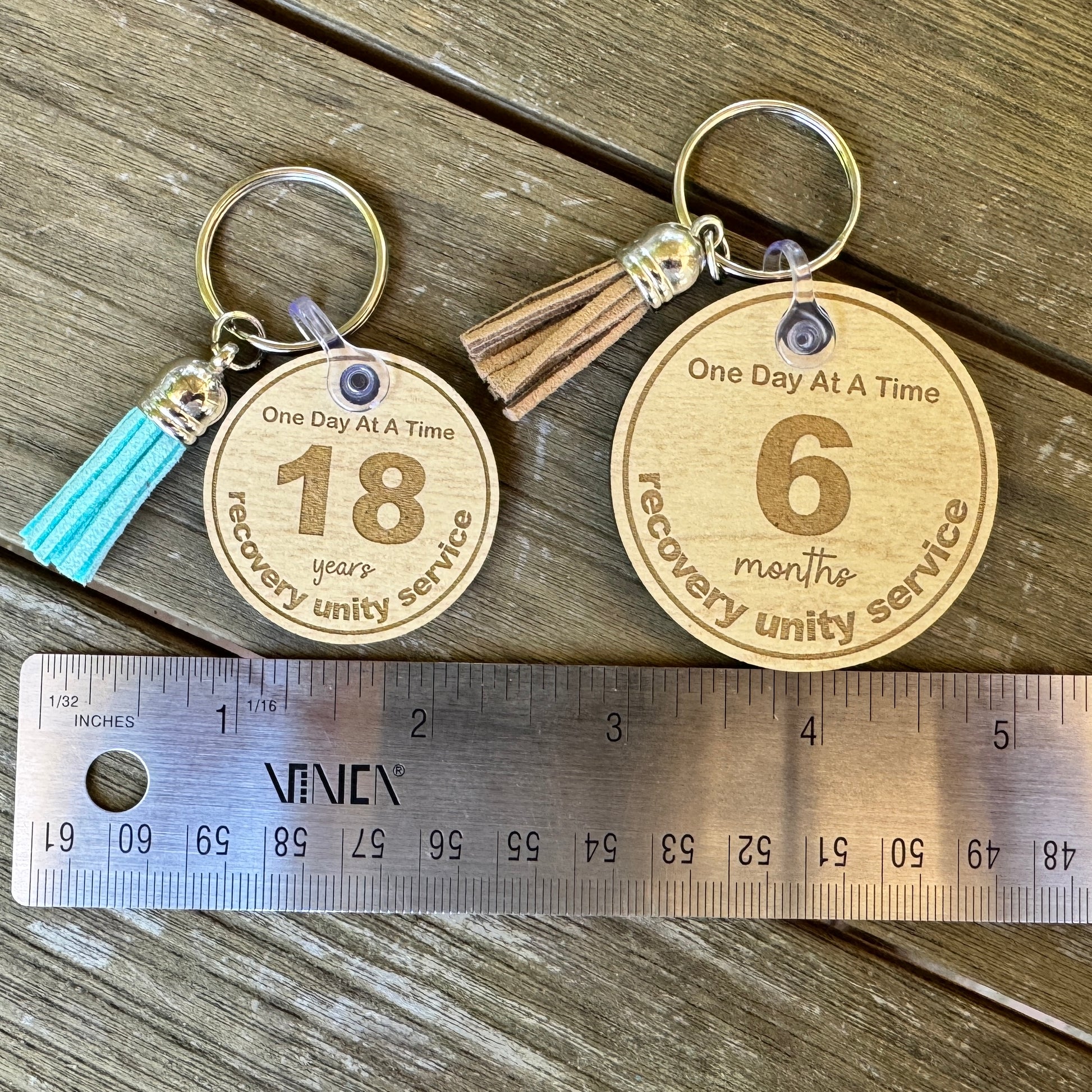 Personalized Sobriety Medallion Keychain