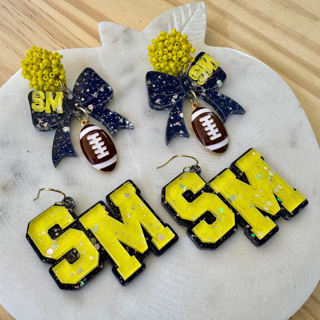 Custom Game Day School Earrings