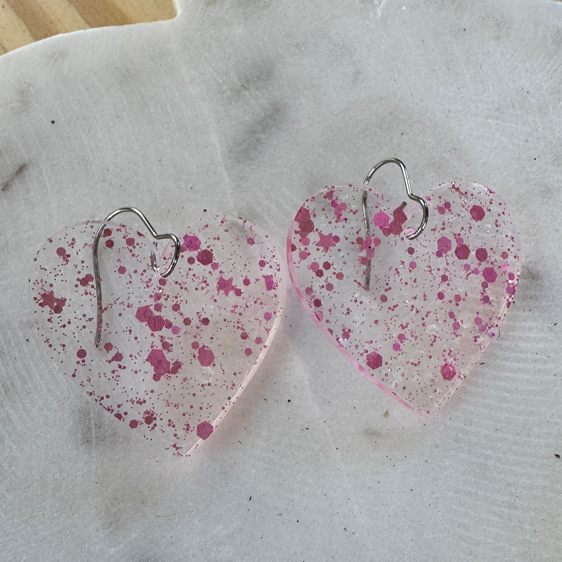I Heart Dolly Heart Confetti Earrings