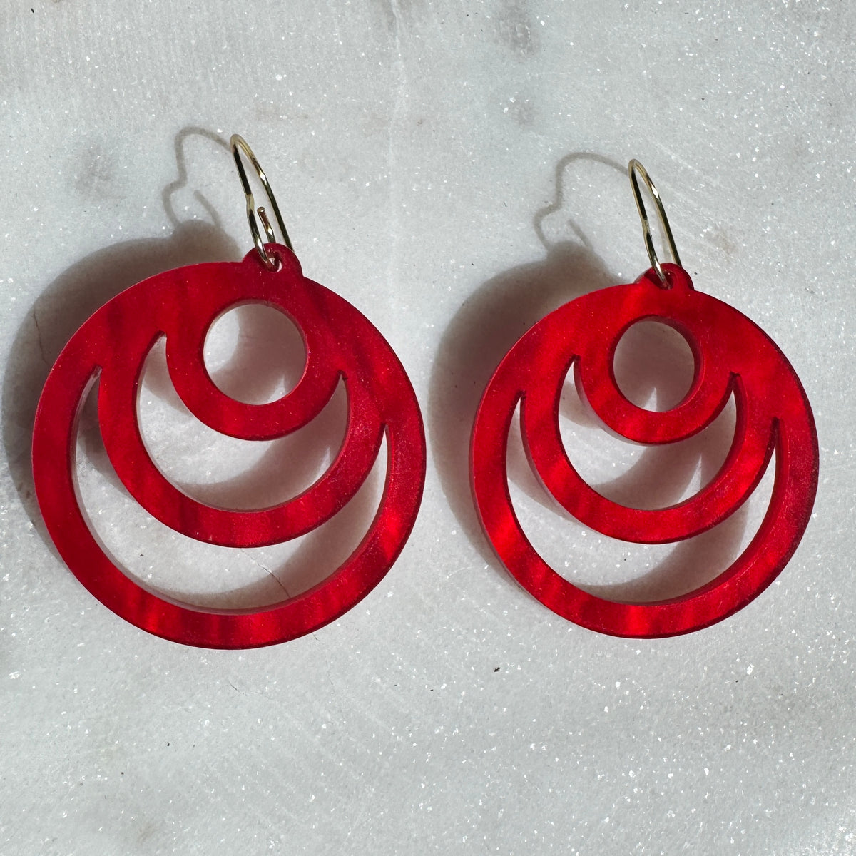 I Heart Dolly Red Pearl Earrings