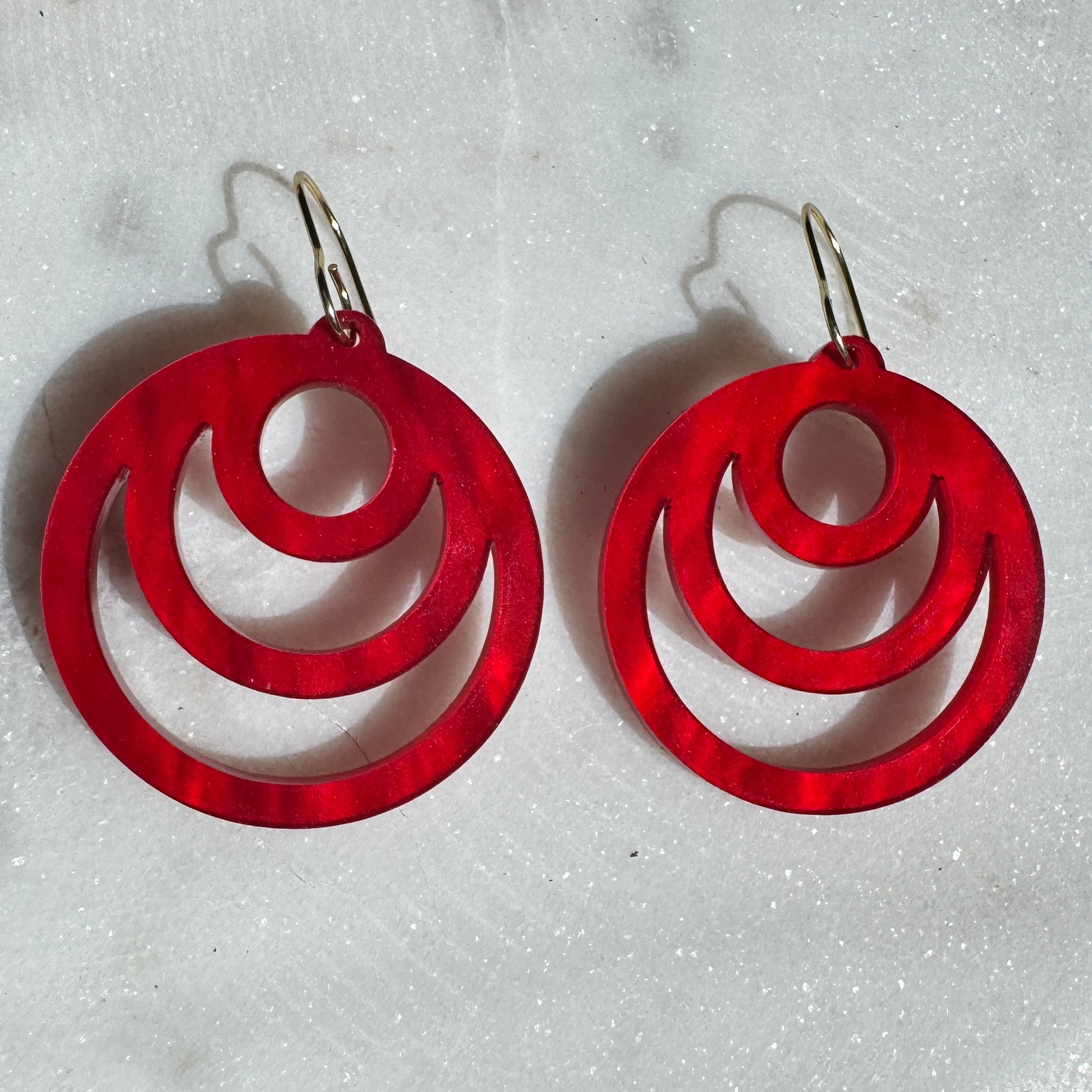 I Heart Dolly Red Pearl Earrings