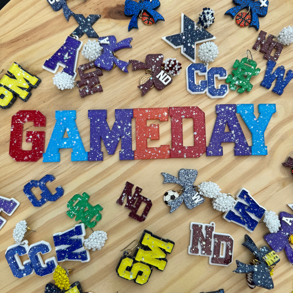 Custom Game Day School Earrings