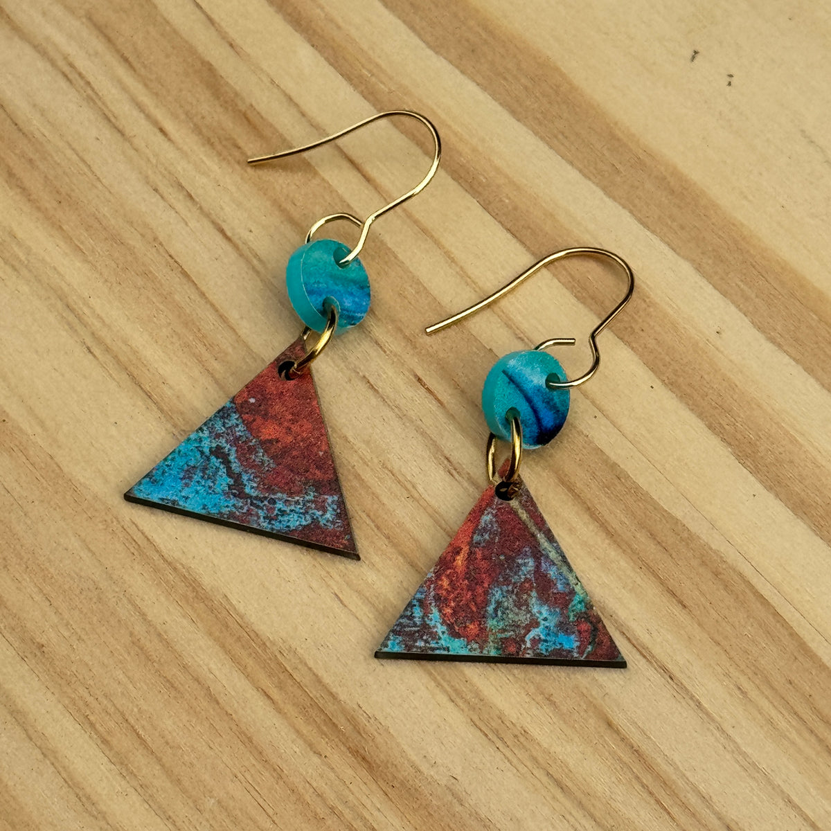 Ballarat Verdigris Triangle Earrings