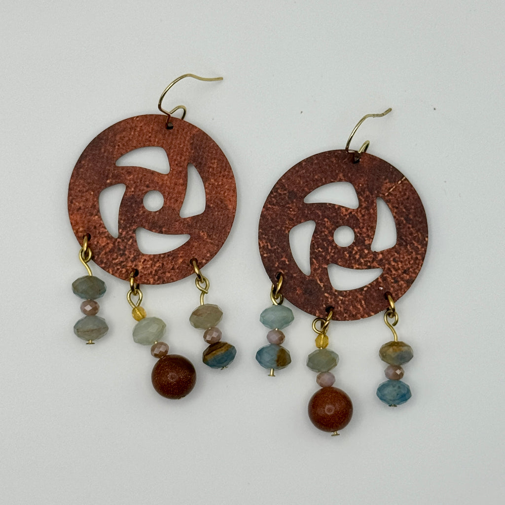 Ore Cart Wheel Earrings