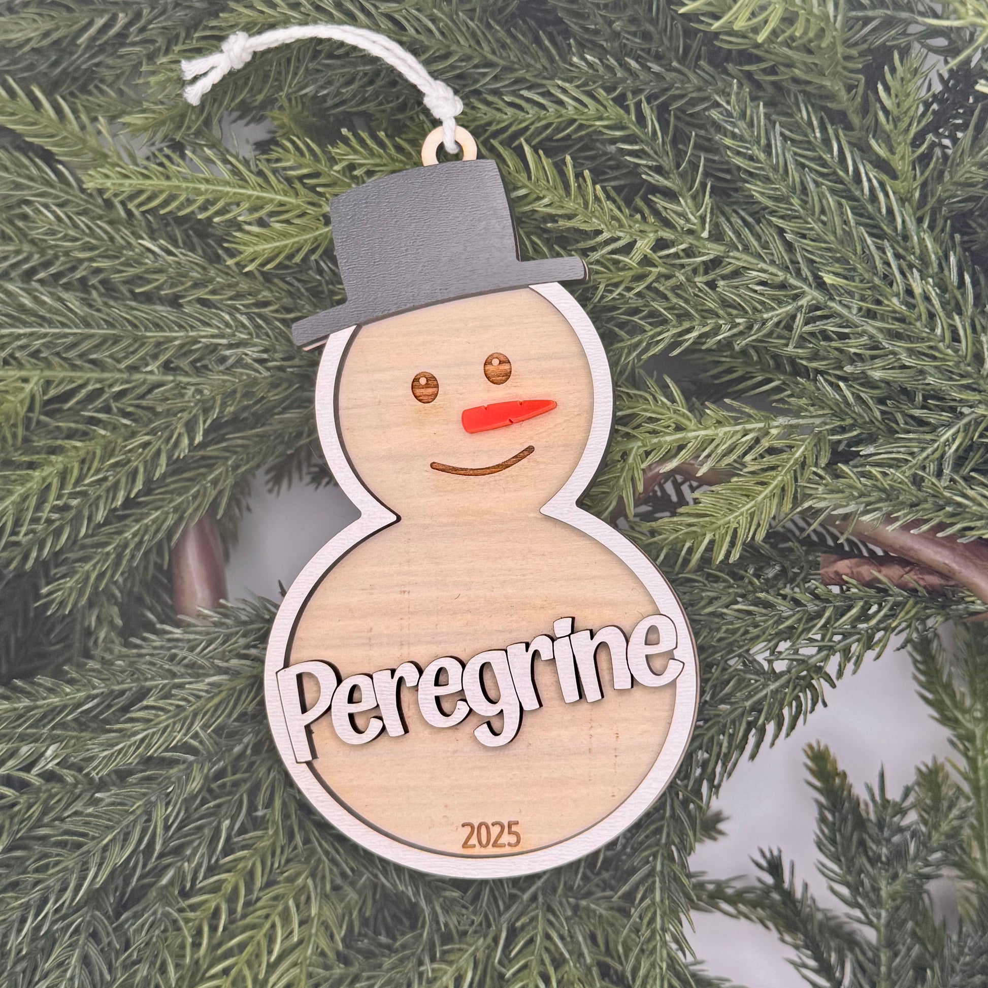 Personalized Snowman Ornament - Custom Snow Woman Christmas Gift