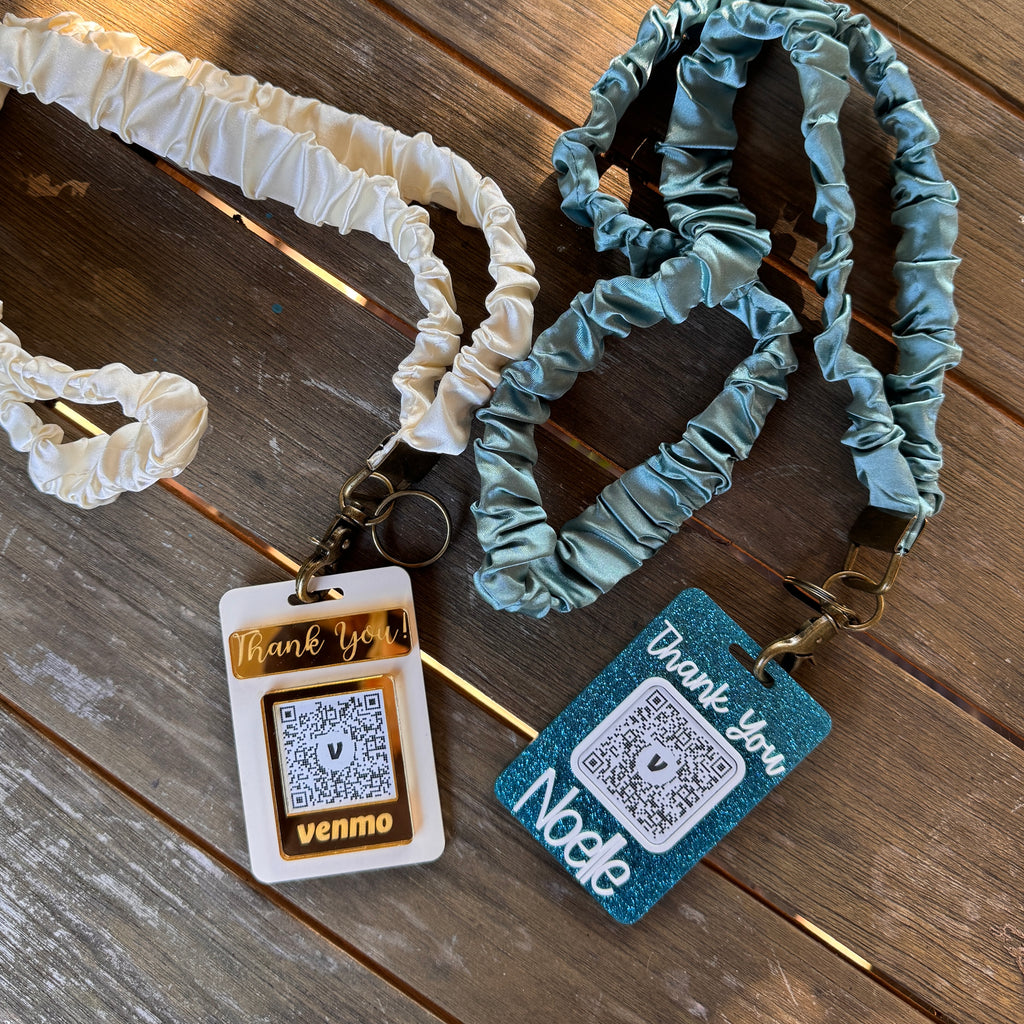 Scrunchie Lanyard | Stretchy Badge Holder for Scan to Pay Card