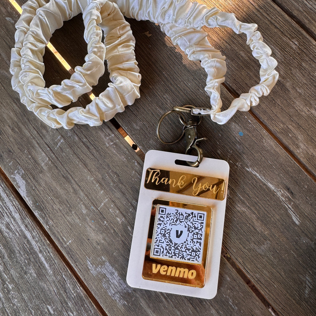 Scrunchie Lanyard | Stretchy Badge Holder for Scan to Pay Card