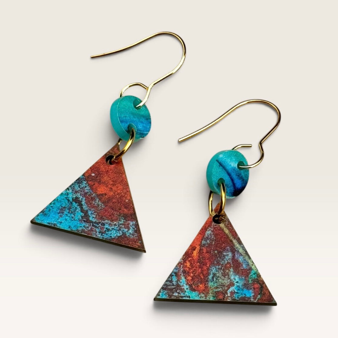 Ballarat Verdigris Triangle Earrings
