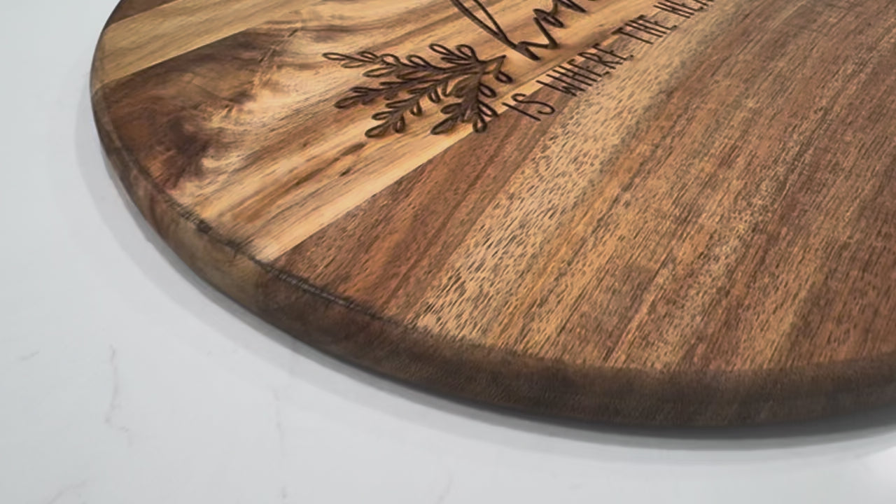 Round Charcuterie Paddle - Home Is Where The Heart Is