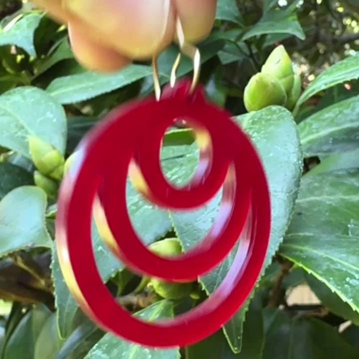 I Heart Dolly Red Pearl Earrings