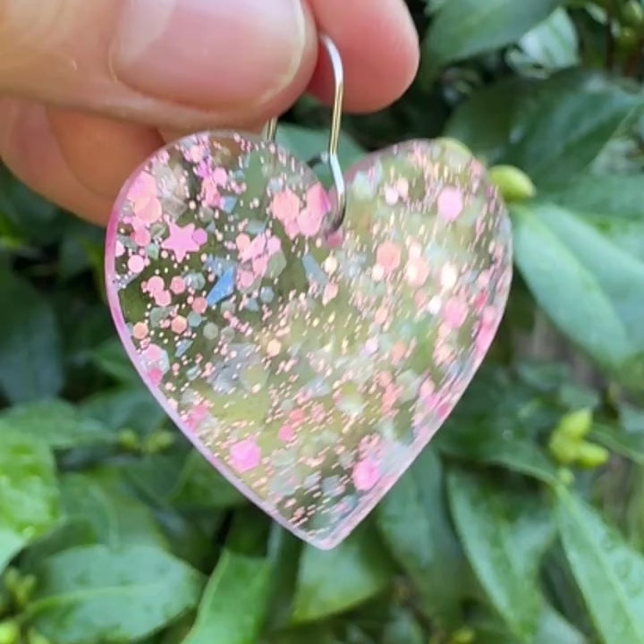 I Heart Dolly Heart Confetti Earrings