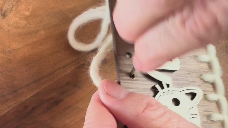Embroidered Wood Stocking Tag