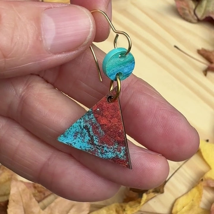Ballarat Verdigris Triangle Earrings
