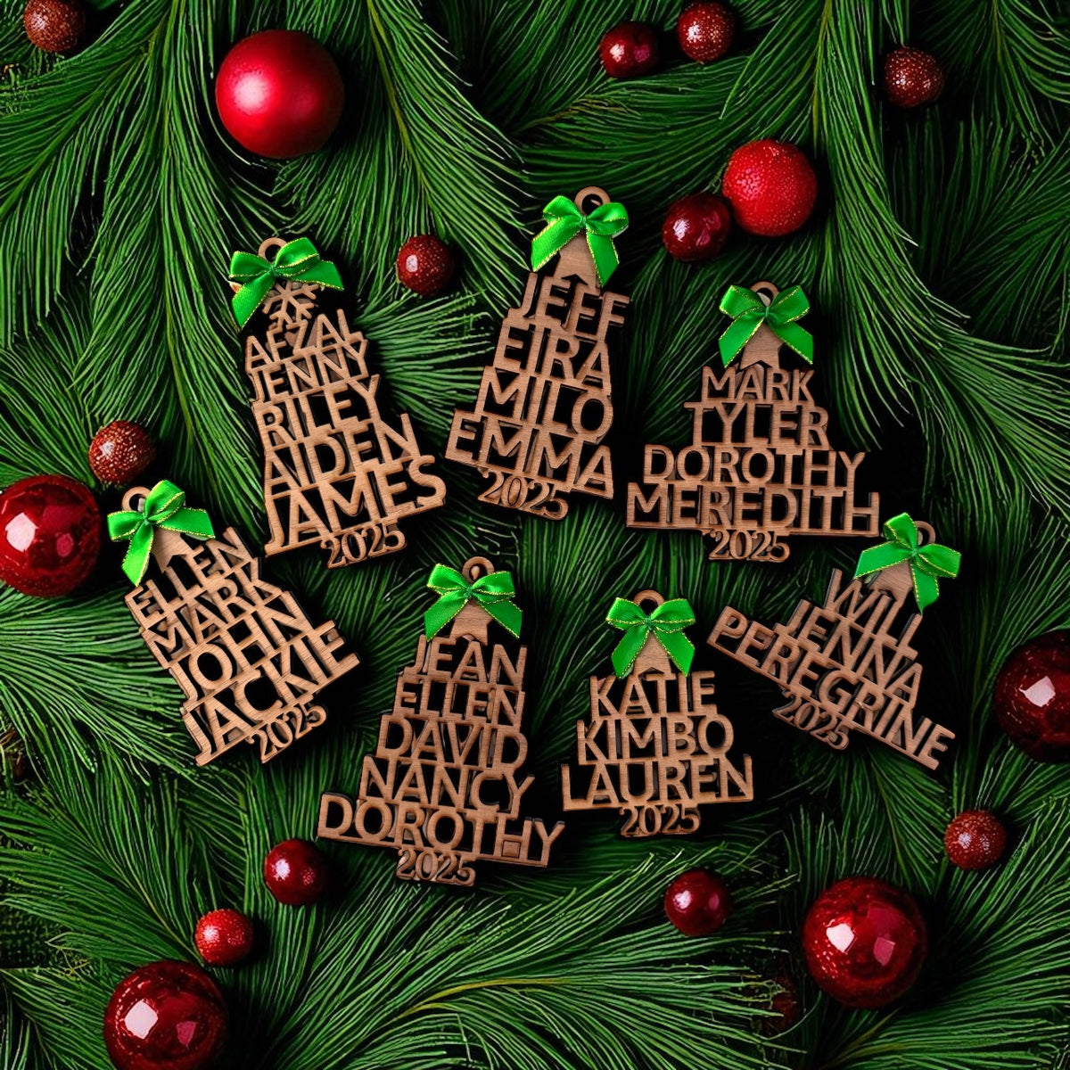 Personalized Christmas Tree Stack of Names